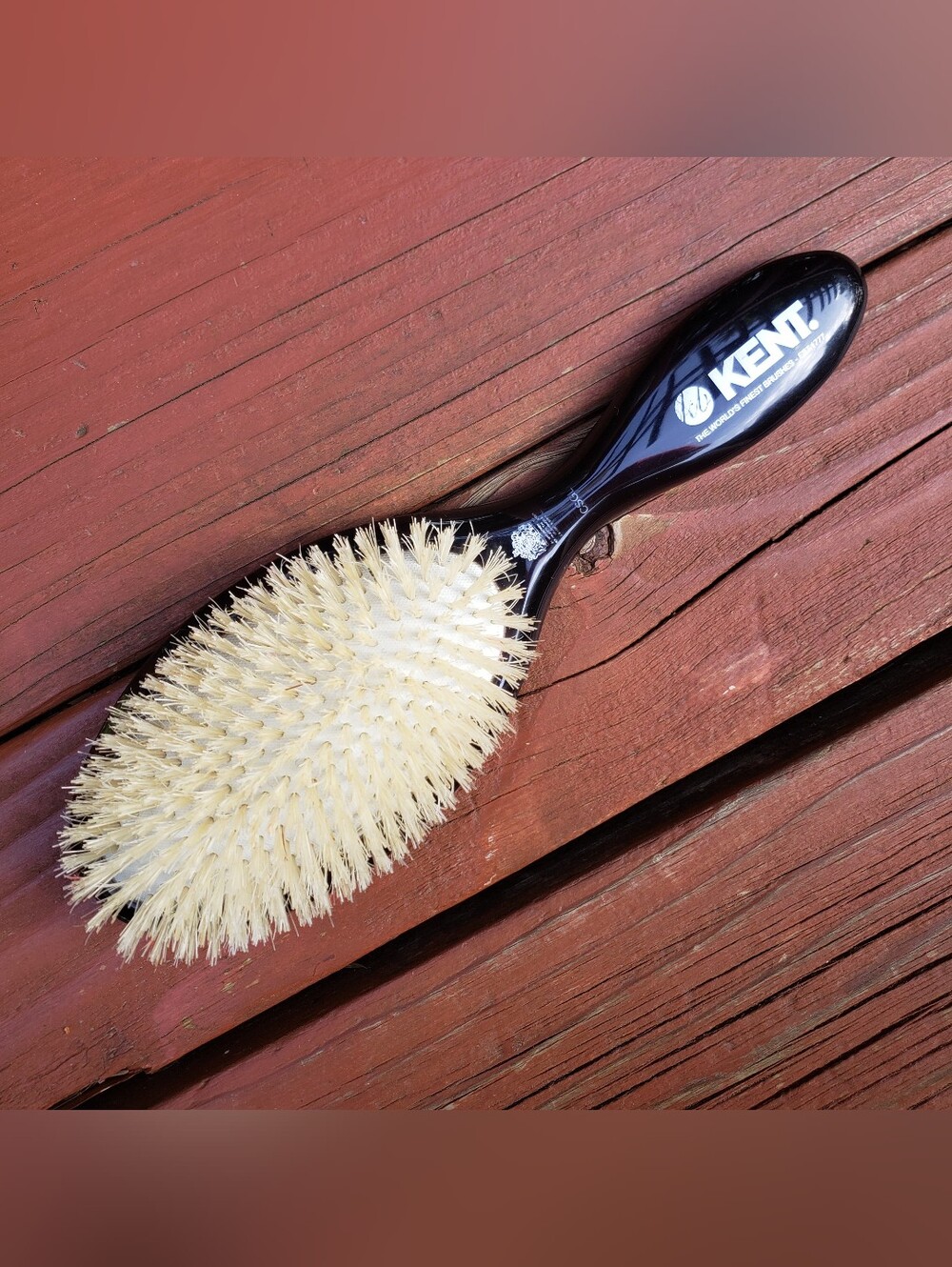 KENT CSGL Classic Shine Cushion Brush Made With Natural Boar Bristle - 9" LONG